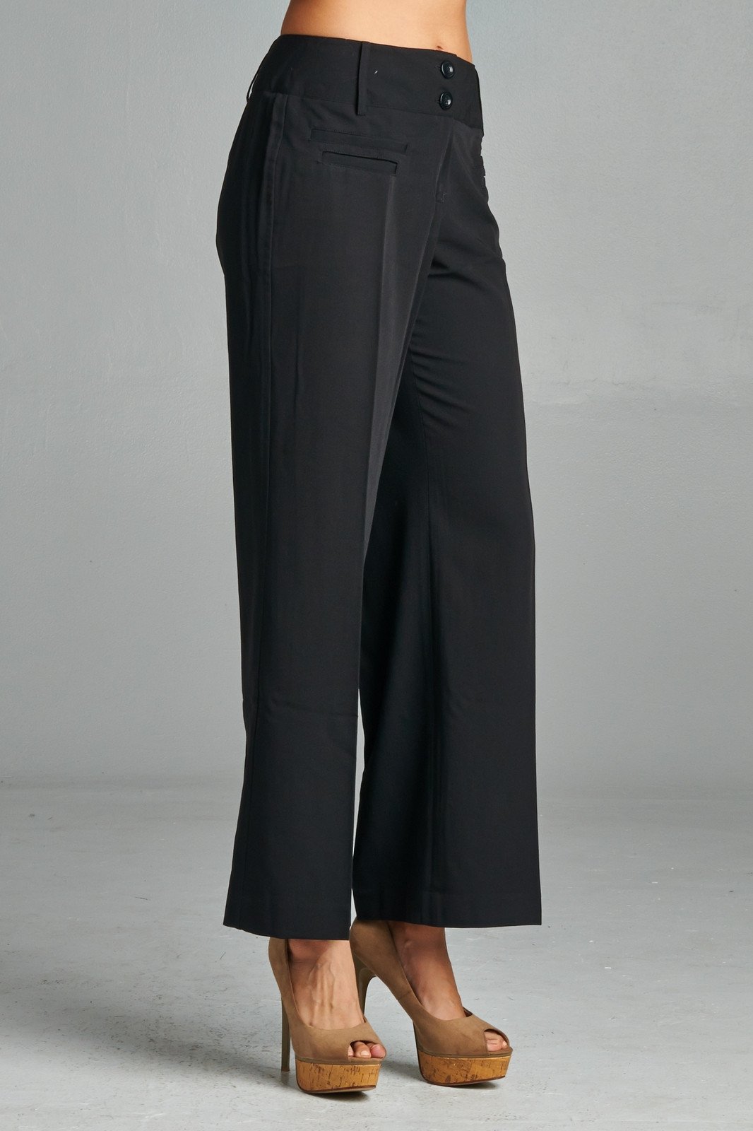 Larry Levine Front Pocket Pants Black Pants - Tophatter Daily Deals