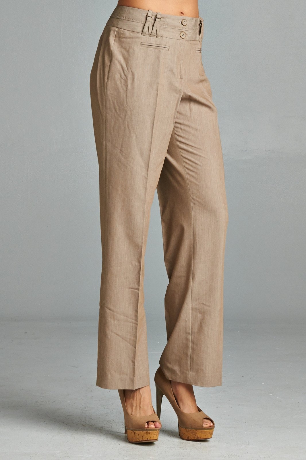 Larry Levine Pants Sand 3 Pants - Tophatter Daily Deals