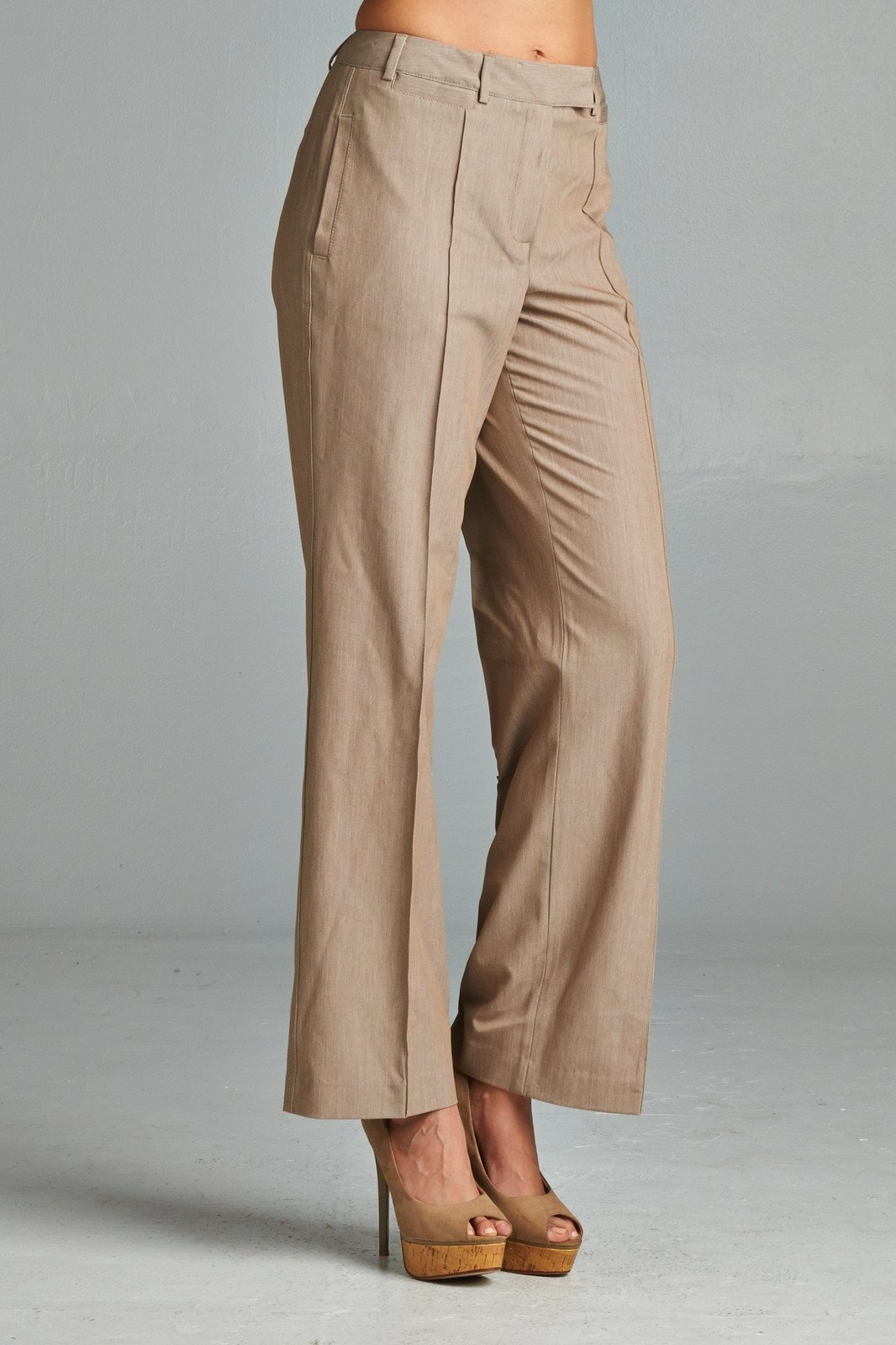 Larry Levine Pants Sand 3 Pants - Tophatter Daily Deals