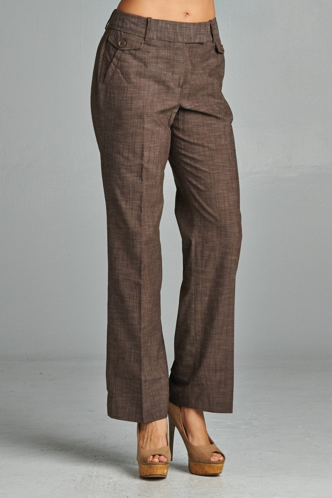 Larry Levine Pants Chocolate 3 Pants - Tophatter Daily Deals
