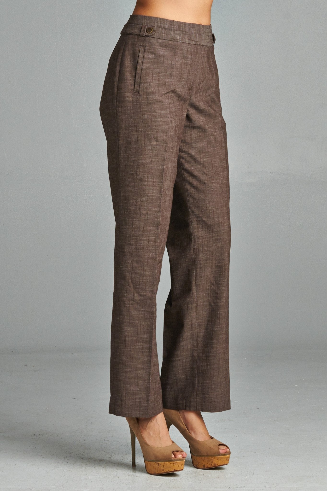Larry Levine Pants Chocolate 3 Pants - Tophatter Daily Deals