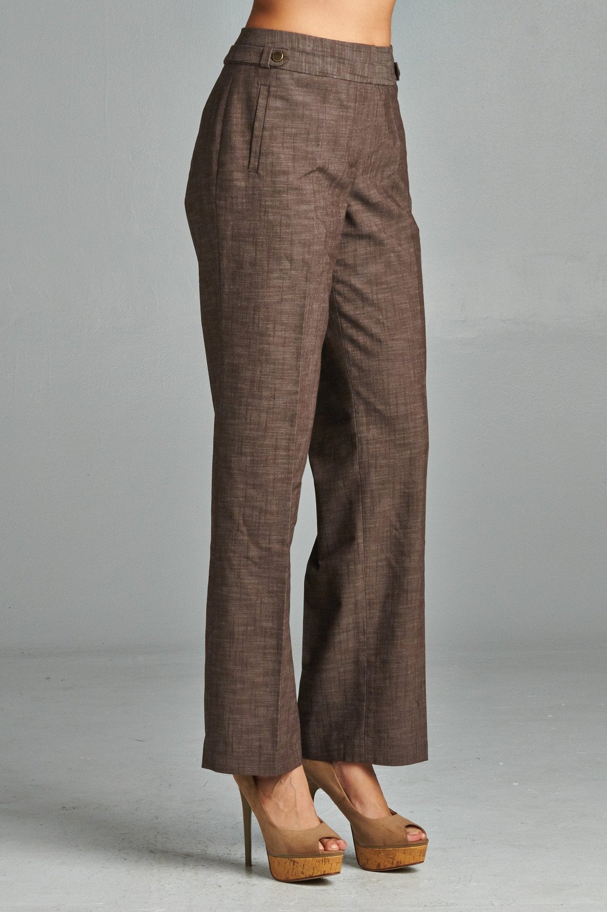 Larry Levine Pants Chocolate 3 Pants - Tophatter Daily Deals