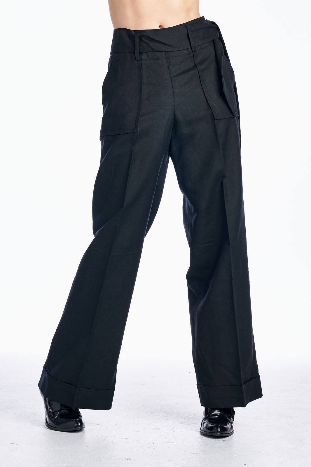Larry Levine Side Tie Pants Black Pants - Tophatter Daily Deals