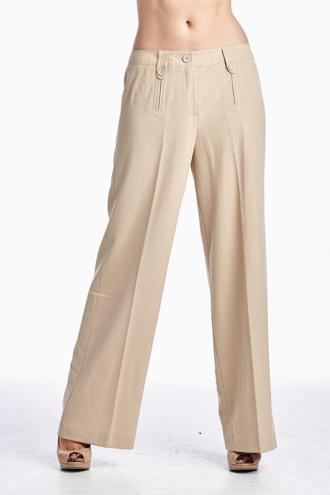 Larry Levine Pant New Desert Sand Pants - Tophatter Daily Deals