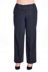 Larry Levine Black/Silver Stripe Pants Pants - Tophatter Daily Deals