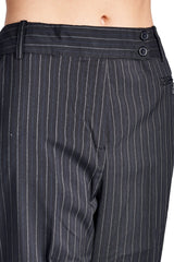 Larry Levine Black/White Pinstripe Pants Pants - Tophatter Daily Deals
