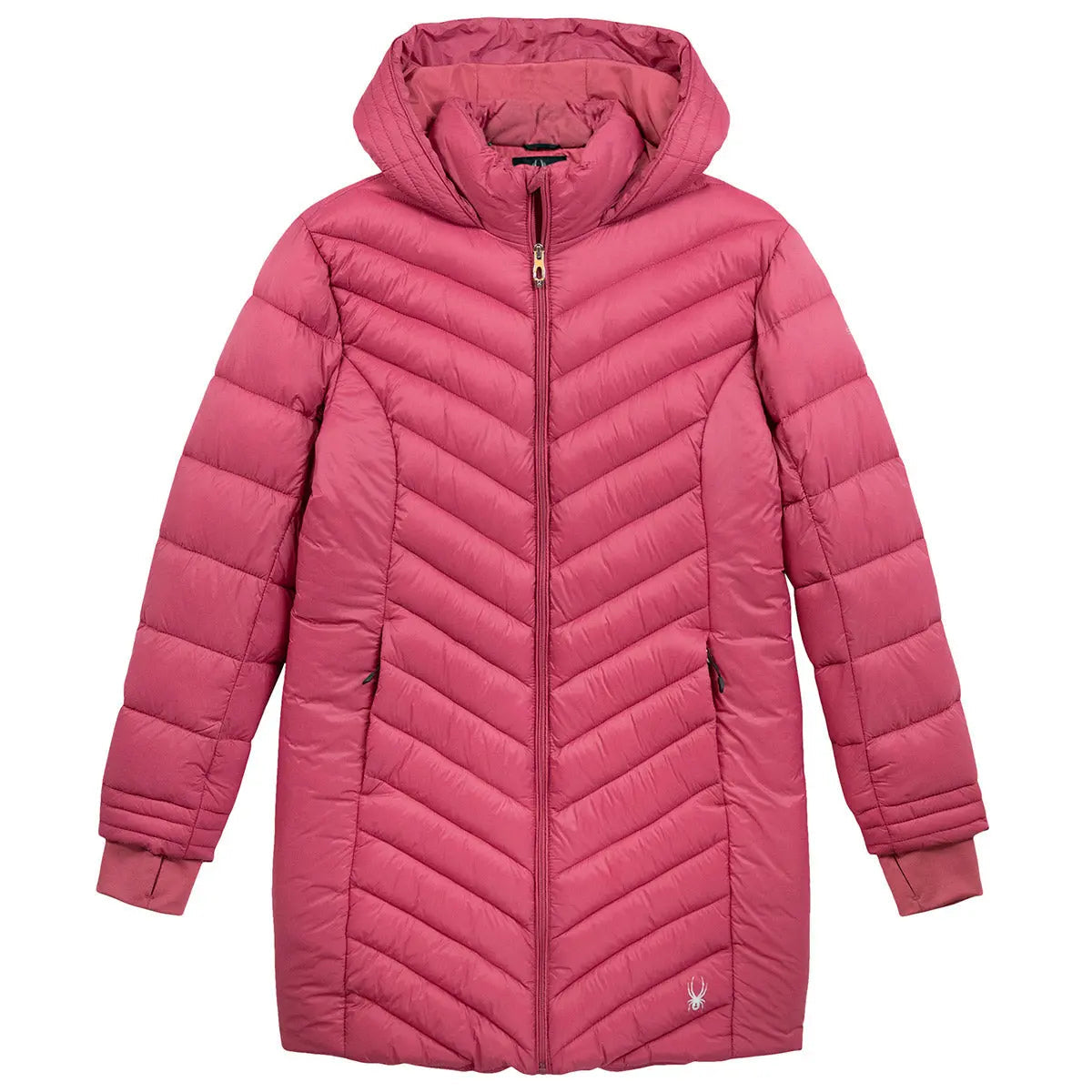 Spyder Women's Boundless Long Puffer Coat Rose Wine Jackets - Tophatter Daily Deals