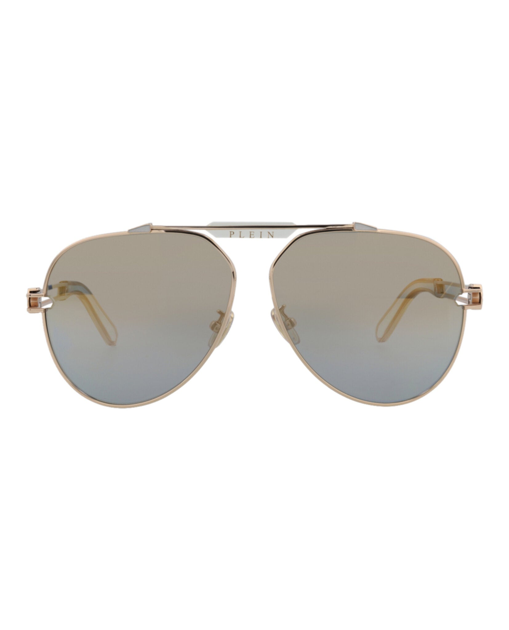 Philipp Plein Aviator-Frame Titanium Sunglasses Rose Gold Sunglasses - Tophatter Daily Deals