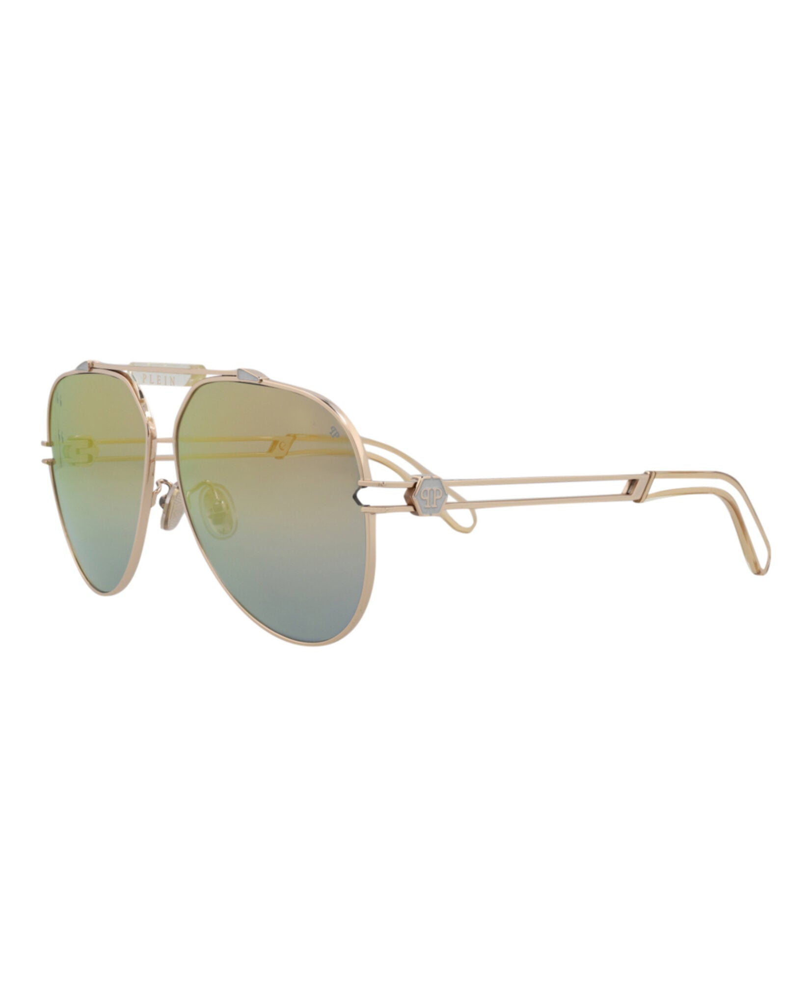 Philipp Plein Aviator-Frame Titanium Sunglasses Sunglasses - Tophatter Daily Deals