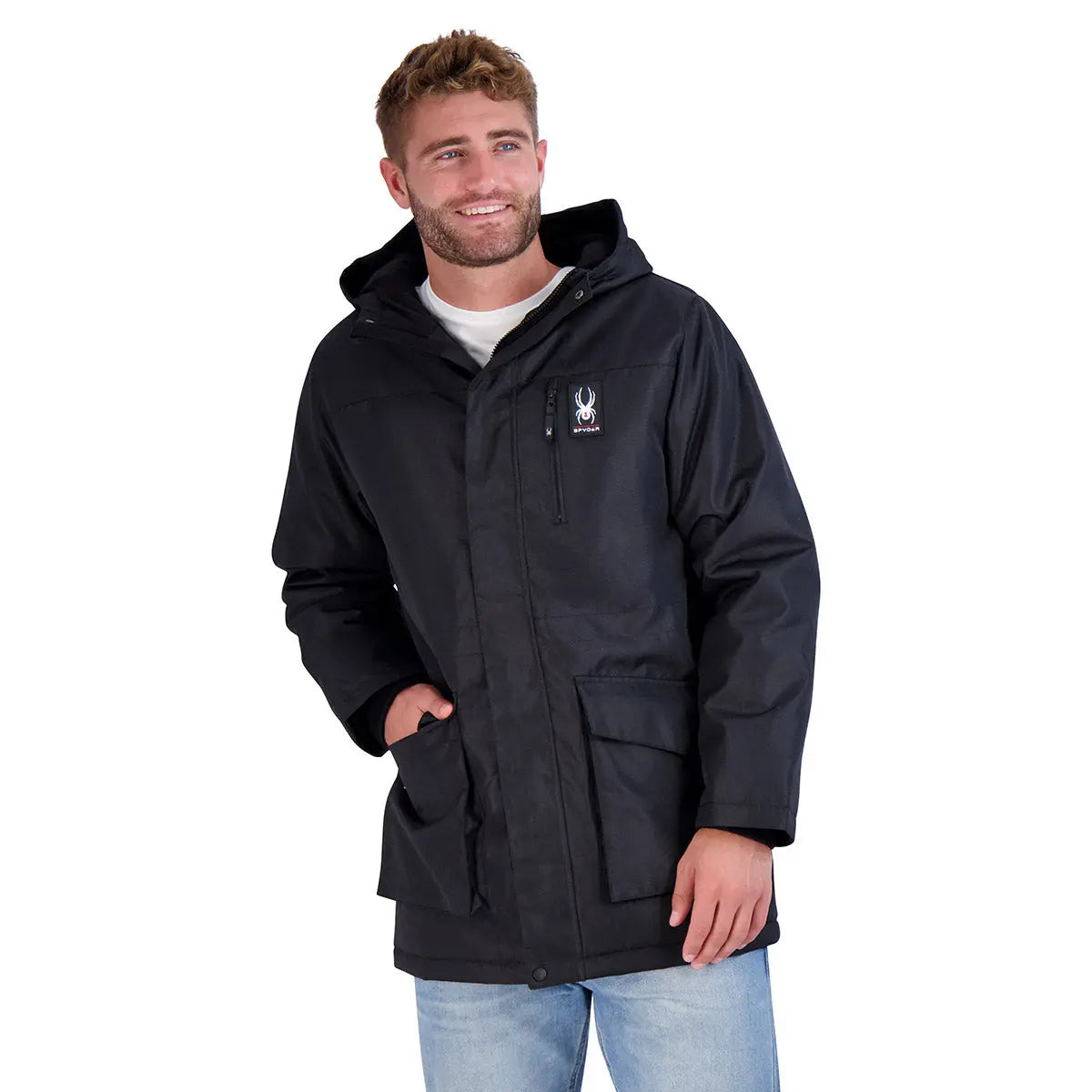Spyder Men's Parka Black Parka - Tophatter Daily Deals