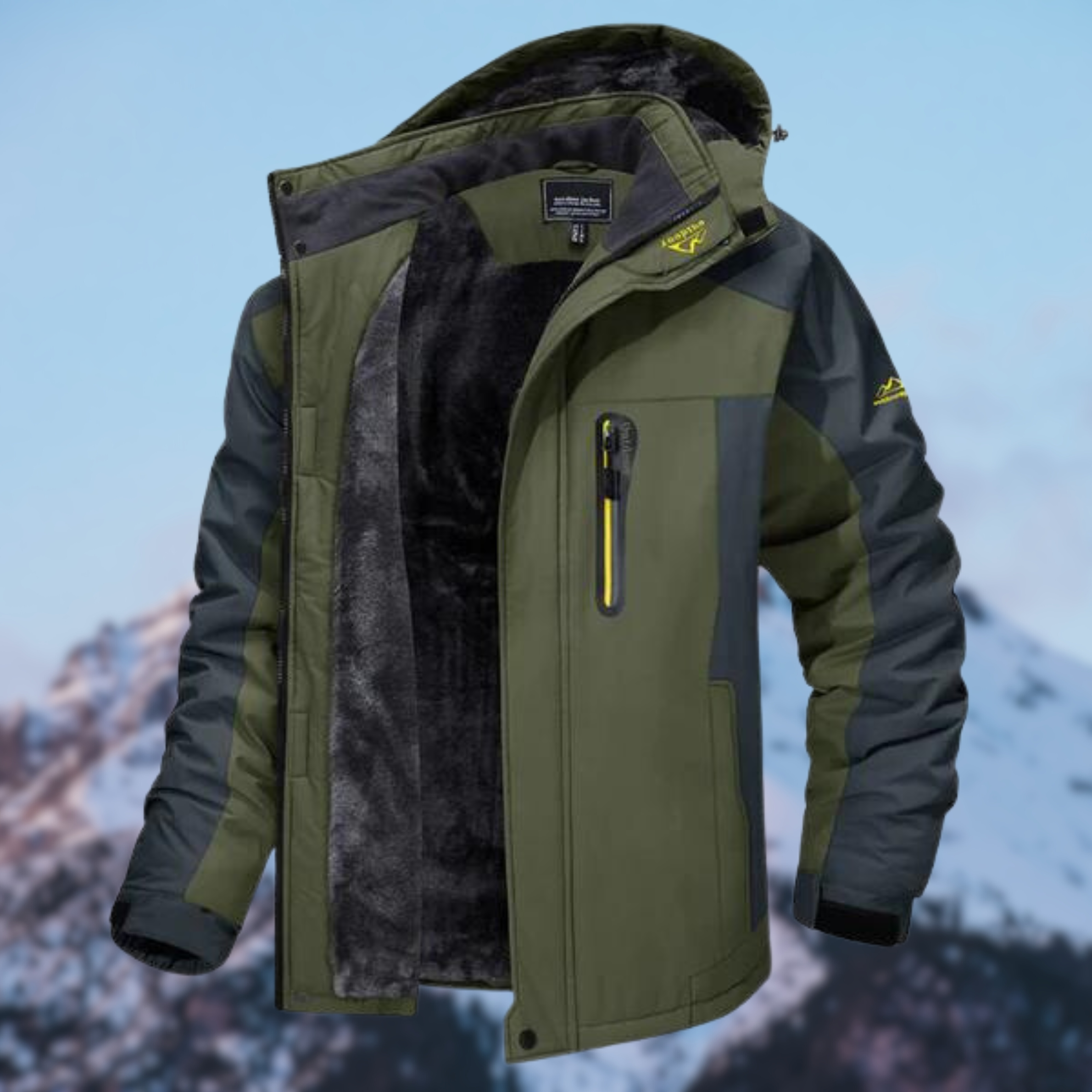 Waterproof Men’s Winter Jacket - Hooded, Insulated Cold Green - Tophatter Daily Deals