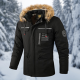 Warm Men's Parka - Hooded Faux Fur, Polyester, Winter Black - Tophatter Daily Deals