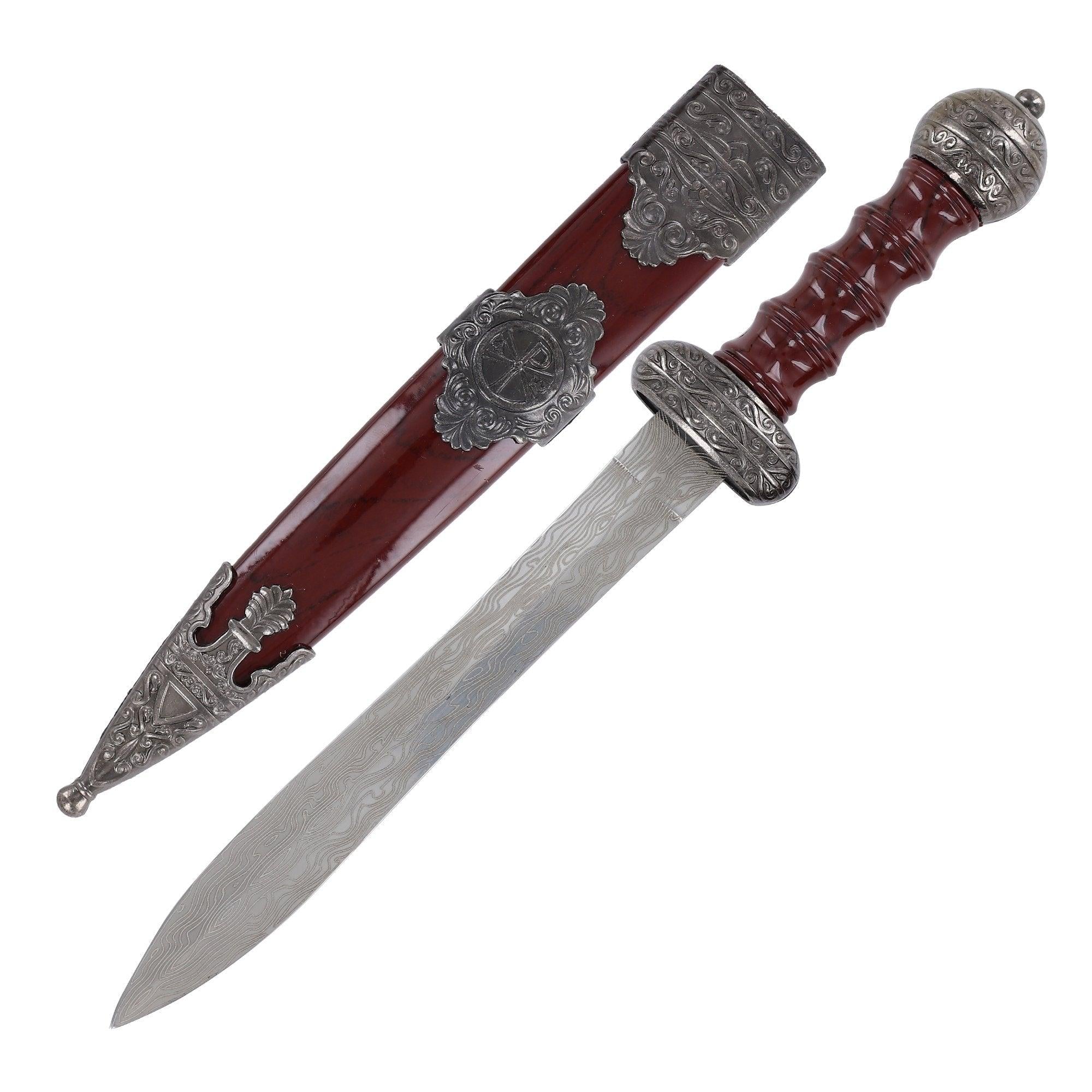 Roman Elite Small Etched Wave Pattern Gladius Pugio Dagger knives - Tophatter Daily Deals