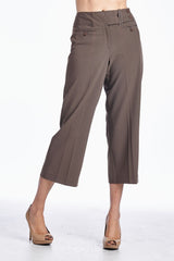 Larry Levine Career Capris Warm Espresso Capris - Tophatter Daily Deals