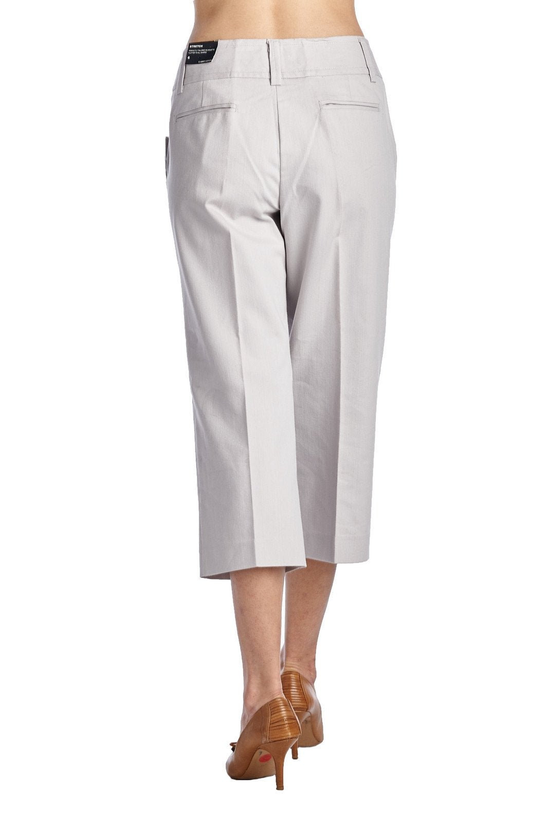 Larry Levine Front Button Stretch Capris Capris - Tophatter Daily Deals