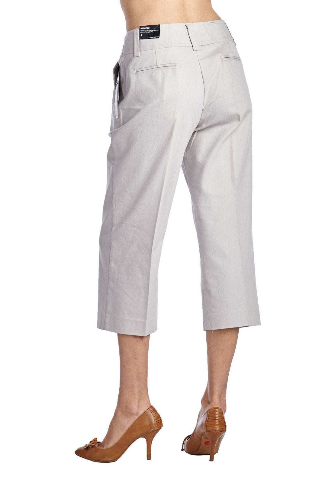 Larry Levine Front Button Stretch Capris Capris - Tophatter Daily Deals