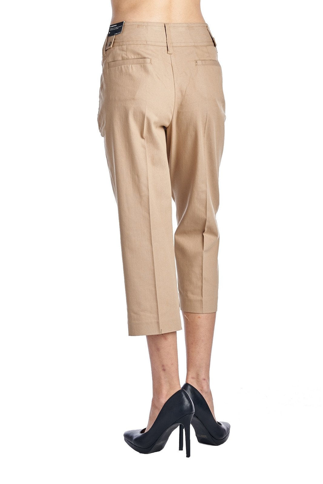 Larry Levine Safari Stretch Capris Capris - Tophatter Daily Deals