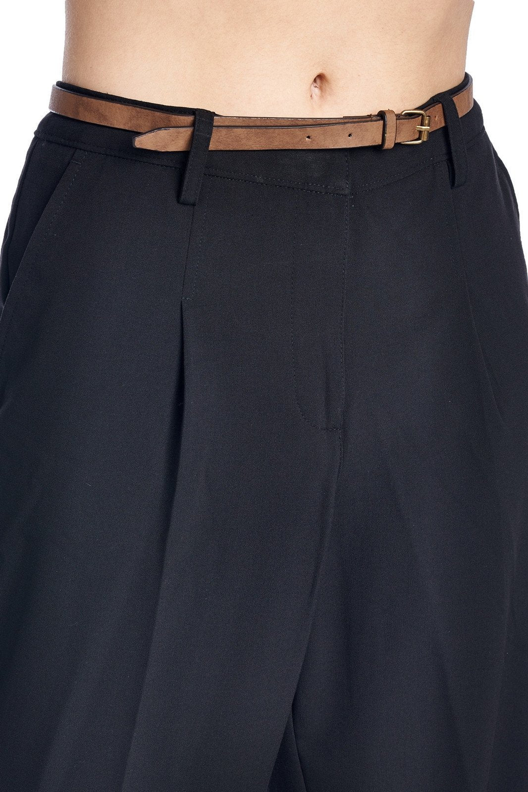 Larry Levine Stretch Pleated Trousers Capris - Tophatter Daily Deals