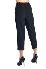 Larry Levine Stretch Pleated Trousers Capris - Tophatter Daily Deals