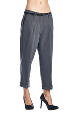 Larry Levine Stretch Pleated Trousers Capris - Tophatter Daily Deals