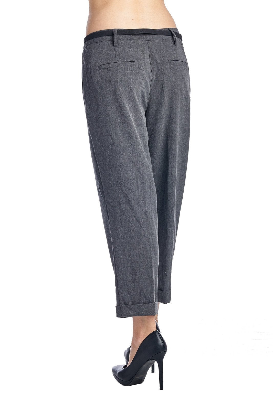 Larry Levine Stretch Pleated Trousers Capris - Tophatter Daily Deals