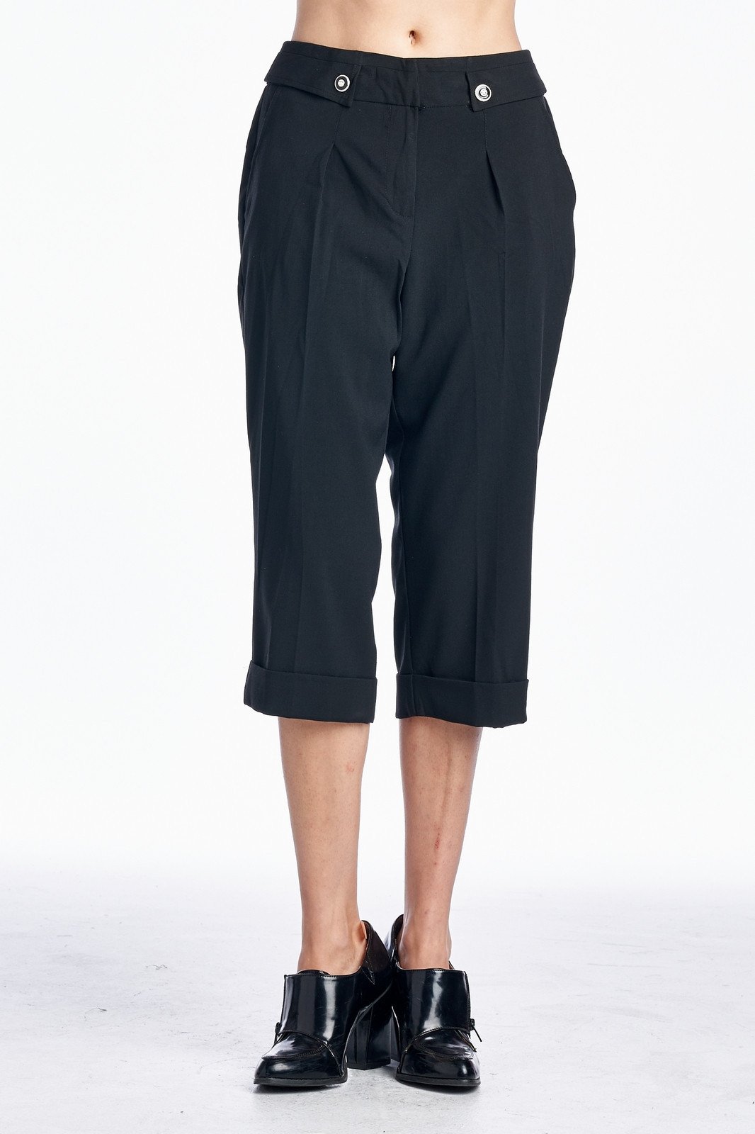 Larry Levine Capris Black Capris - Tophatter Daily Deals
