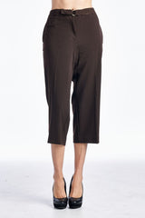 Larry Levine Capris Chocolate 1 Capris - Tophatter Daily Deals