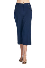 Larry Levine Stretch Capris Navy 10 Capris - Tophatter Daily Deals