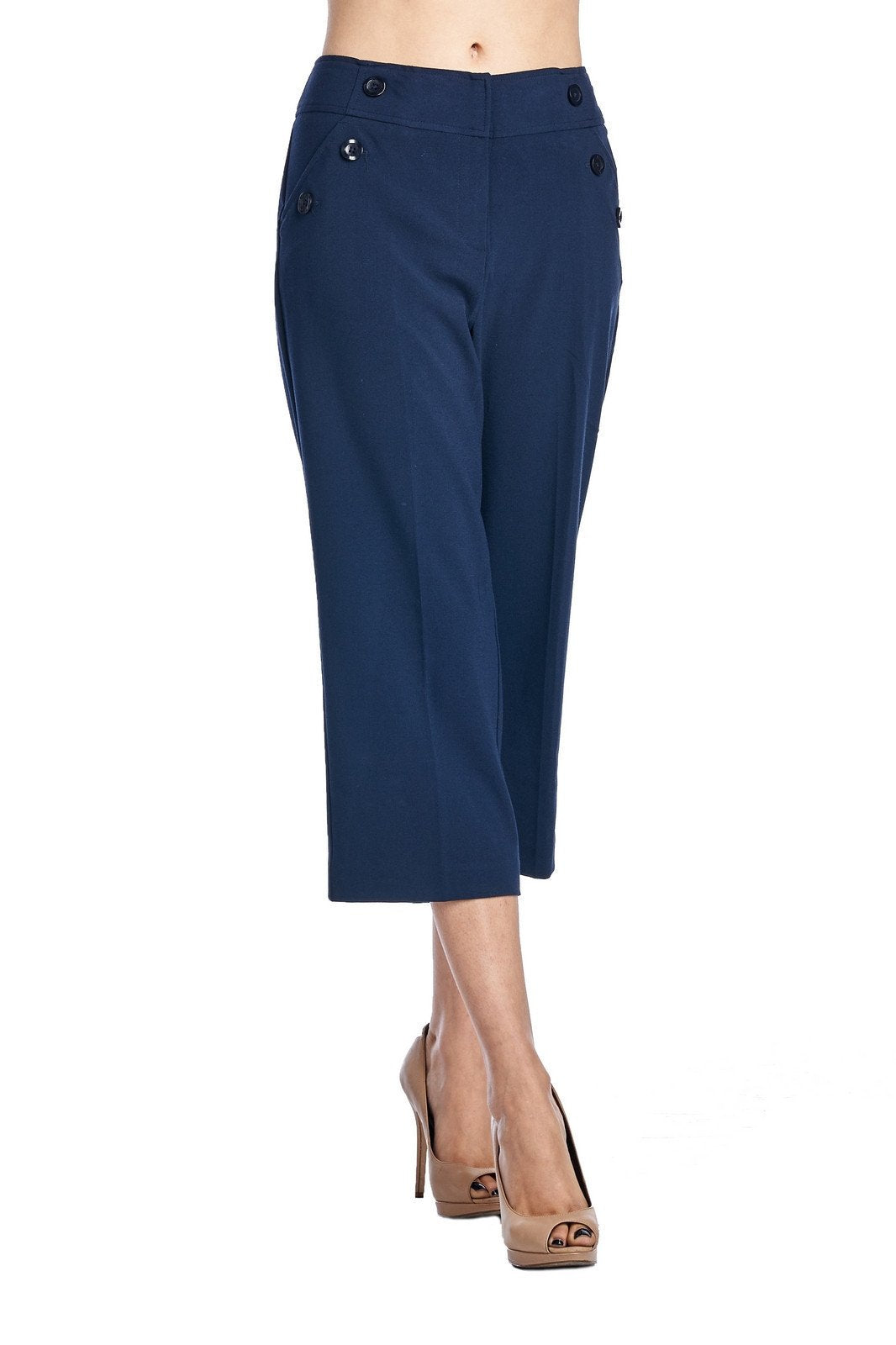 Larry Levine Stretch Capris Capris - Tophatter Daily Deals