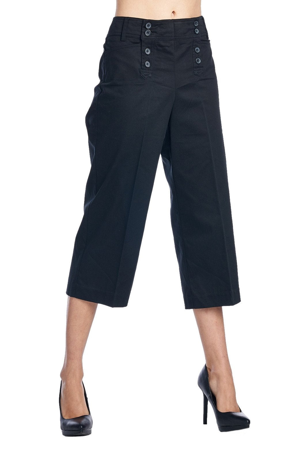 Larry Levine Stretch Capris Capris - Tophatter Daily Deals