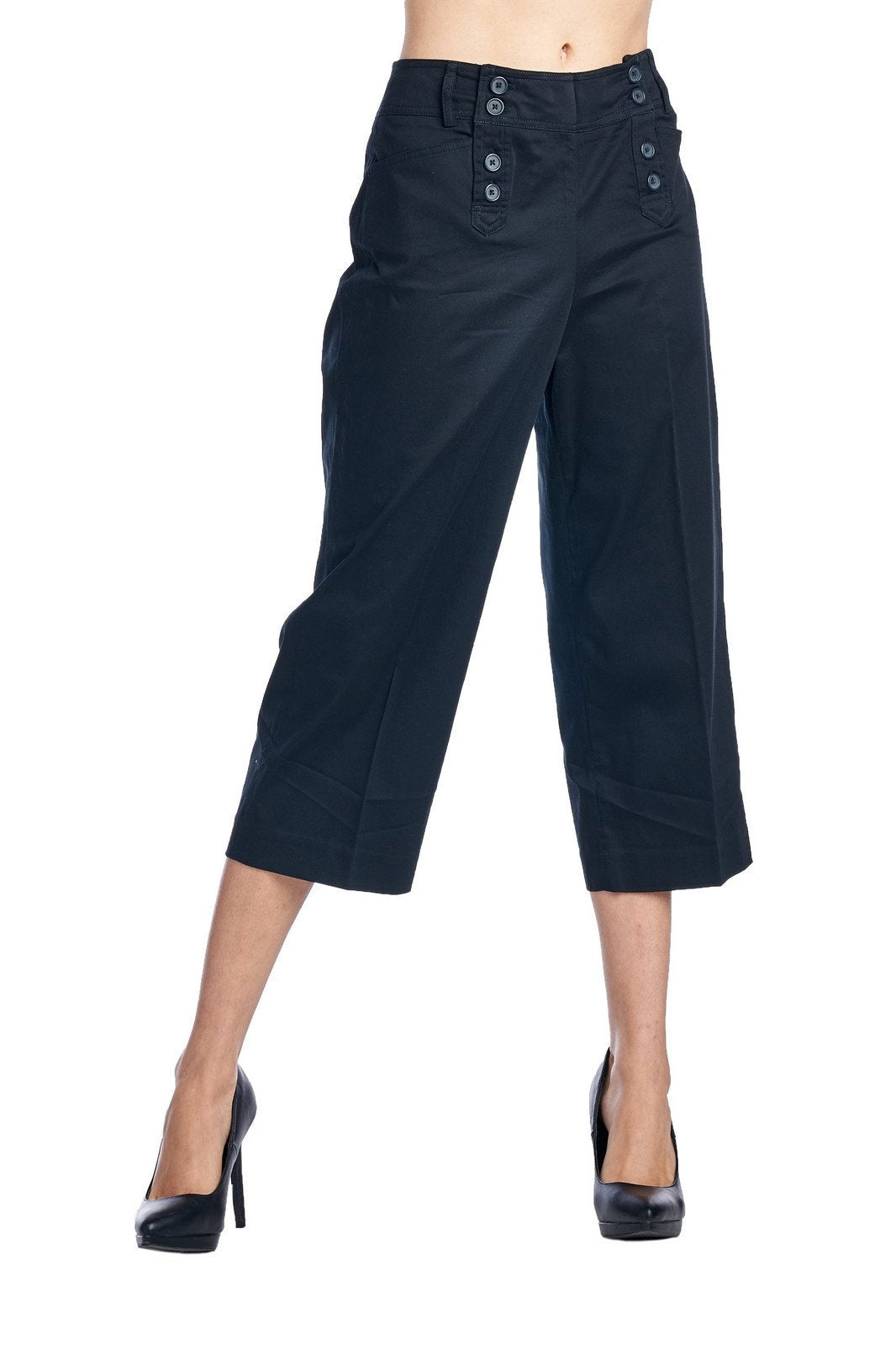 Larry Levine Stretch Capris Capris - Tophatter Daily Deals