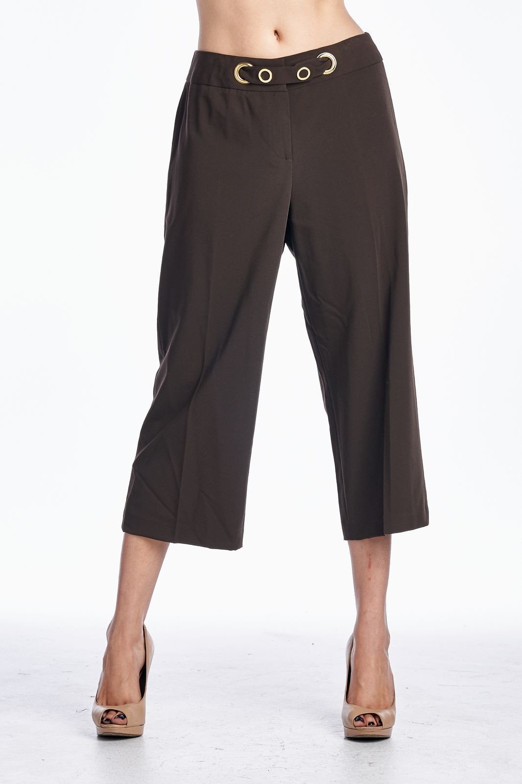 Larry Levine Capris Chocolate 1 Capris - Tophatter Daily Deals