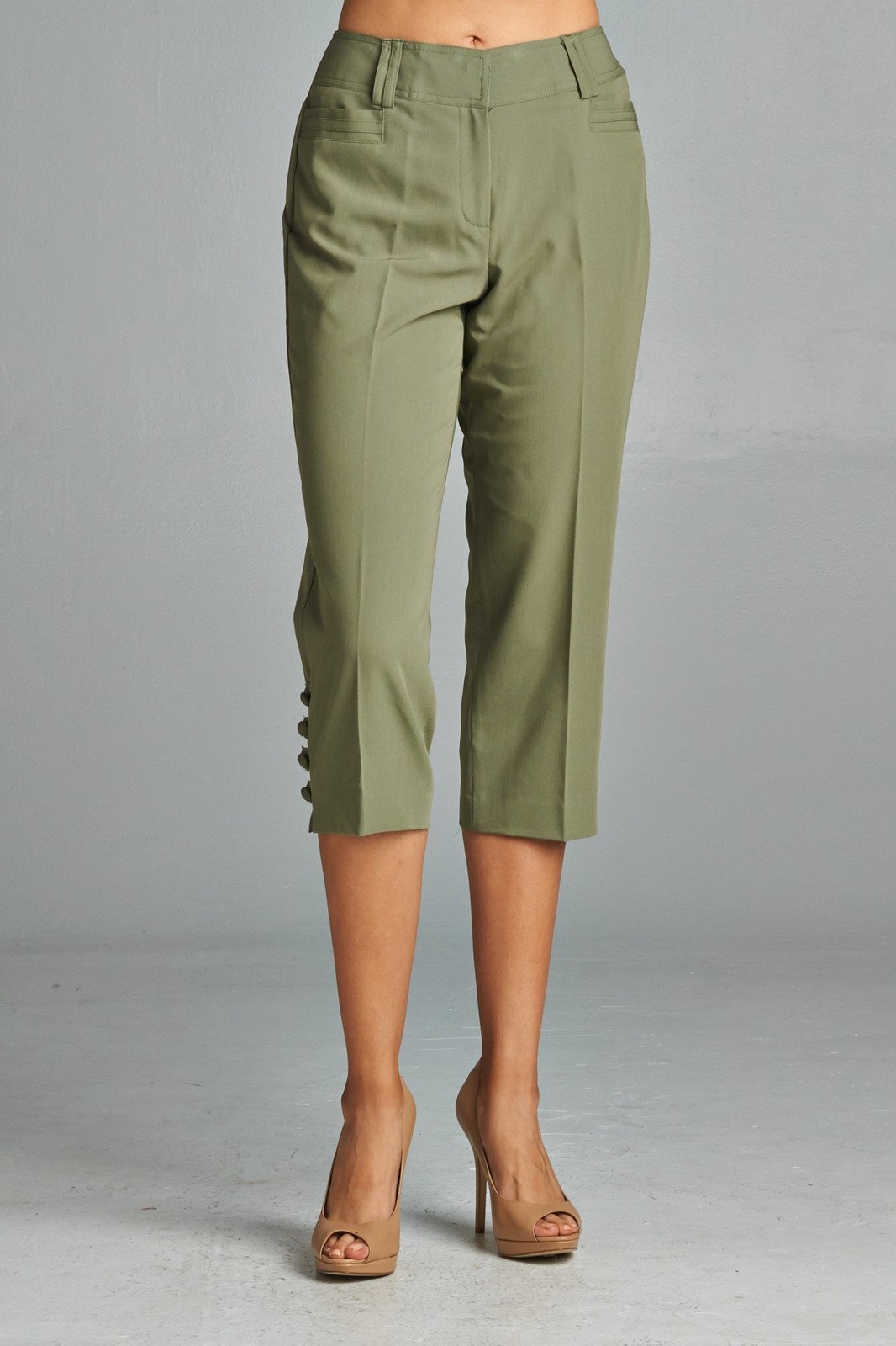 Larry Levine Sleek & Slim Capris Capris - Tophatter Daily Deals