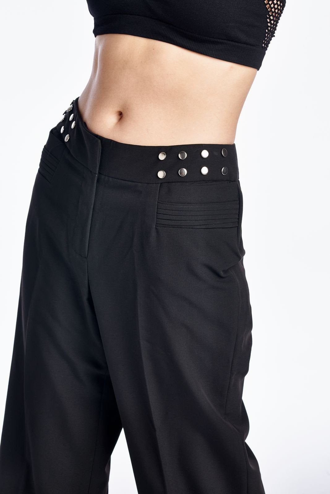 Larry Levine Waist Studded Capris Capris - Tophatter Daily Deals