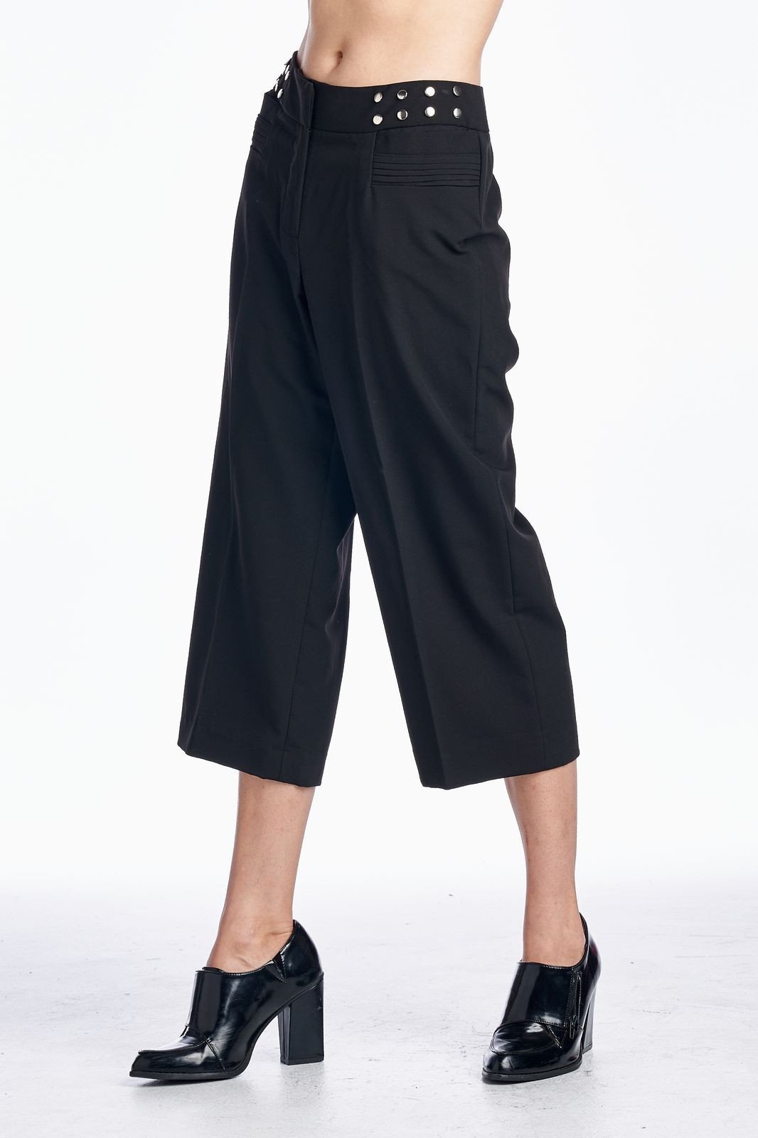 Larry Levine Waist Studded Capris Capris - Tophatter Daily Deals
