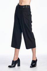 Larry Levine Waist Studded Capris Capris - Tophatter Daily Deals