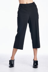 Larry Levine Stretch Tailored Capris Black Capris - Tophatter Daily Deals