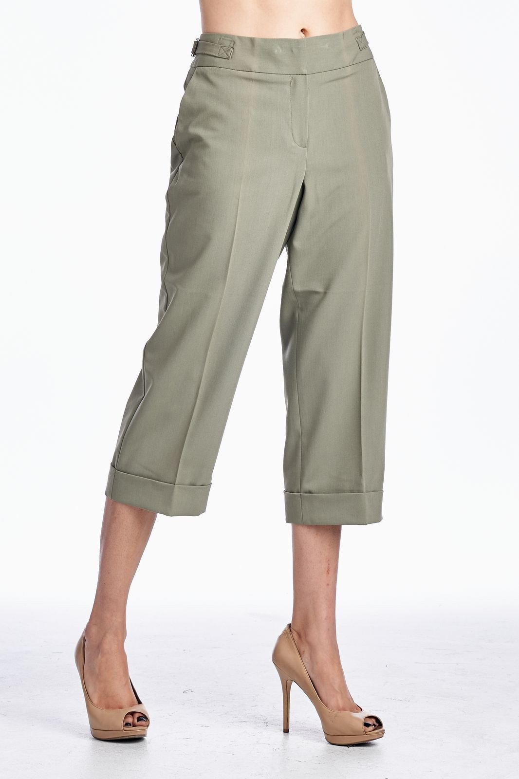 Larry Levine Stretch Capris Capris - Tophatter Daily Deals