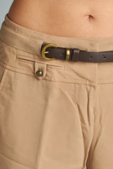 Larry Levine Stretch Capris with Belt Capris - Tophatter Daily Deals