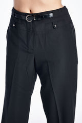 Larry Levine Stretch Capris with Belt Capris - Tophatter Daily Deals