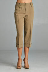 Women's Capris with Cuffed Hem Capris - Tophatter Daily Deals