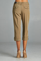 Women's Capris with Cuffed Hem Capris - Tophatter Daily Deals