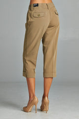 Women's Capris with Cuffed Hem Capris - Tophatter Daily Deals