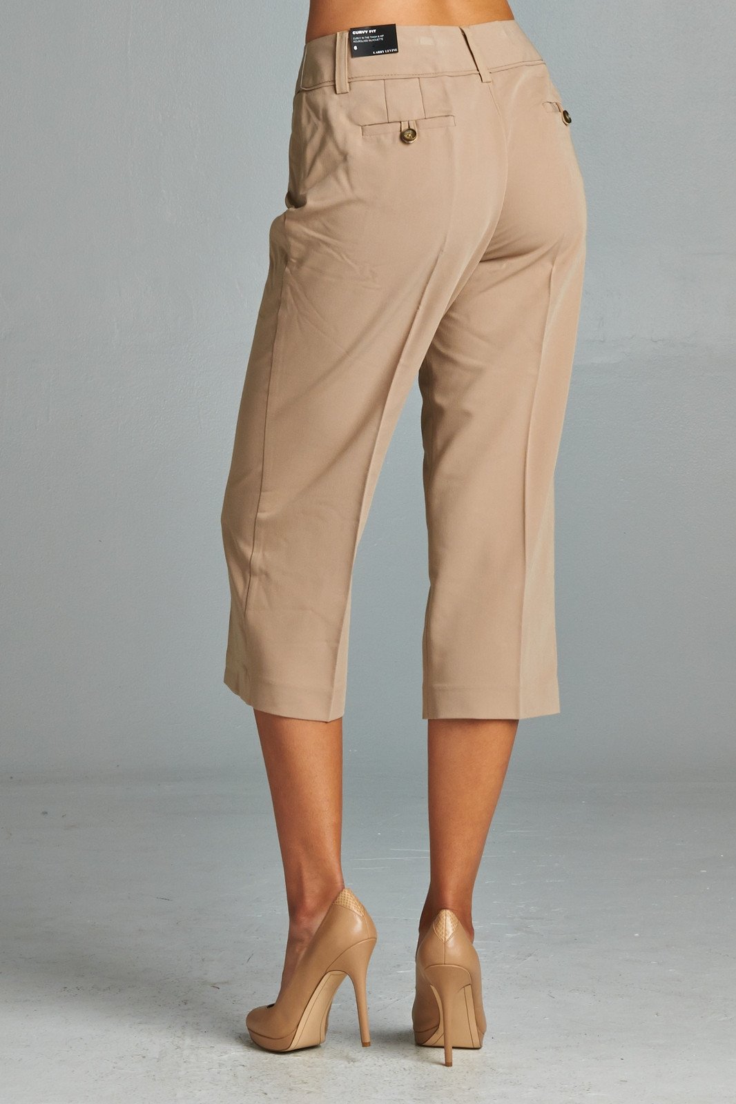 Larry Levine Capris With Straight Hem Capris - Tophatter Daily Deals