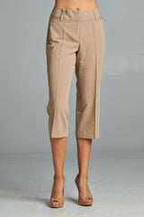 Larry Levine Capris With Straight Hem 16 J. Khaki Capris - Tophatter Daily Deals