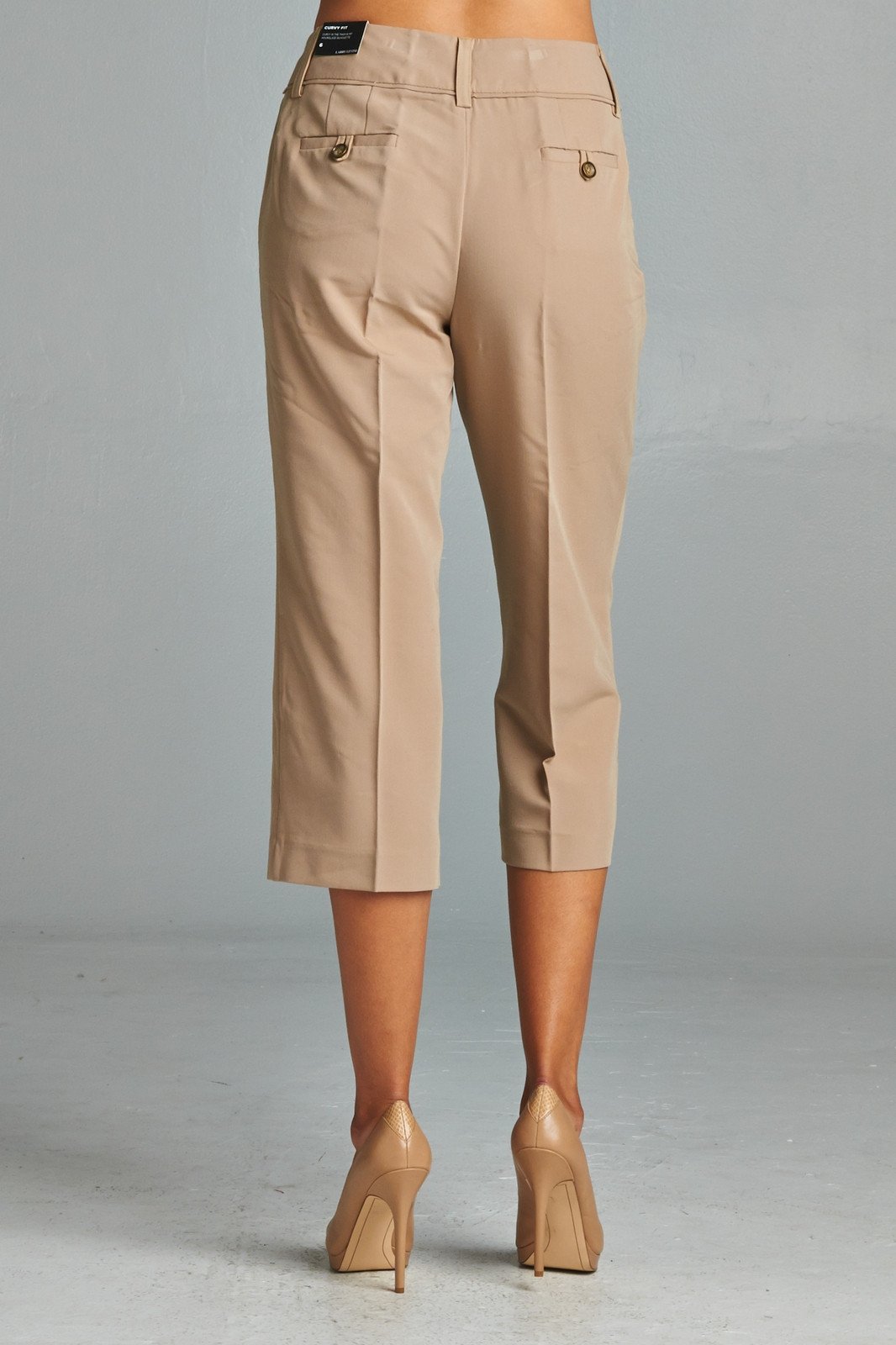 Larry Levine Capris With Straight Hem Capris - Tophatter Daily Deals