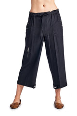 Larry Levine Linen Capris Black 61 Capris - Tophatter Daily Deals