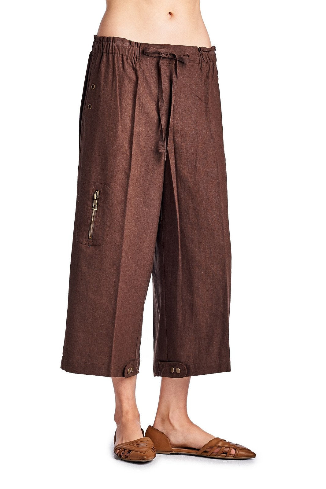 Larry Levine Linen Capris Capris - Tophatter Daily Deals