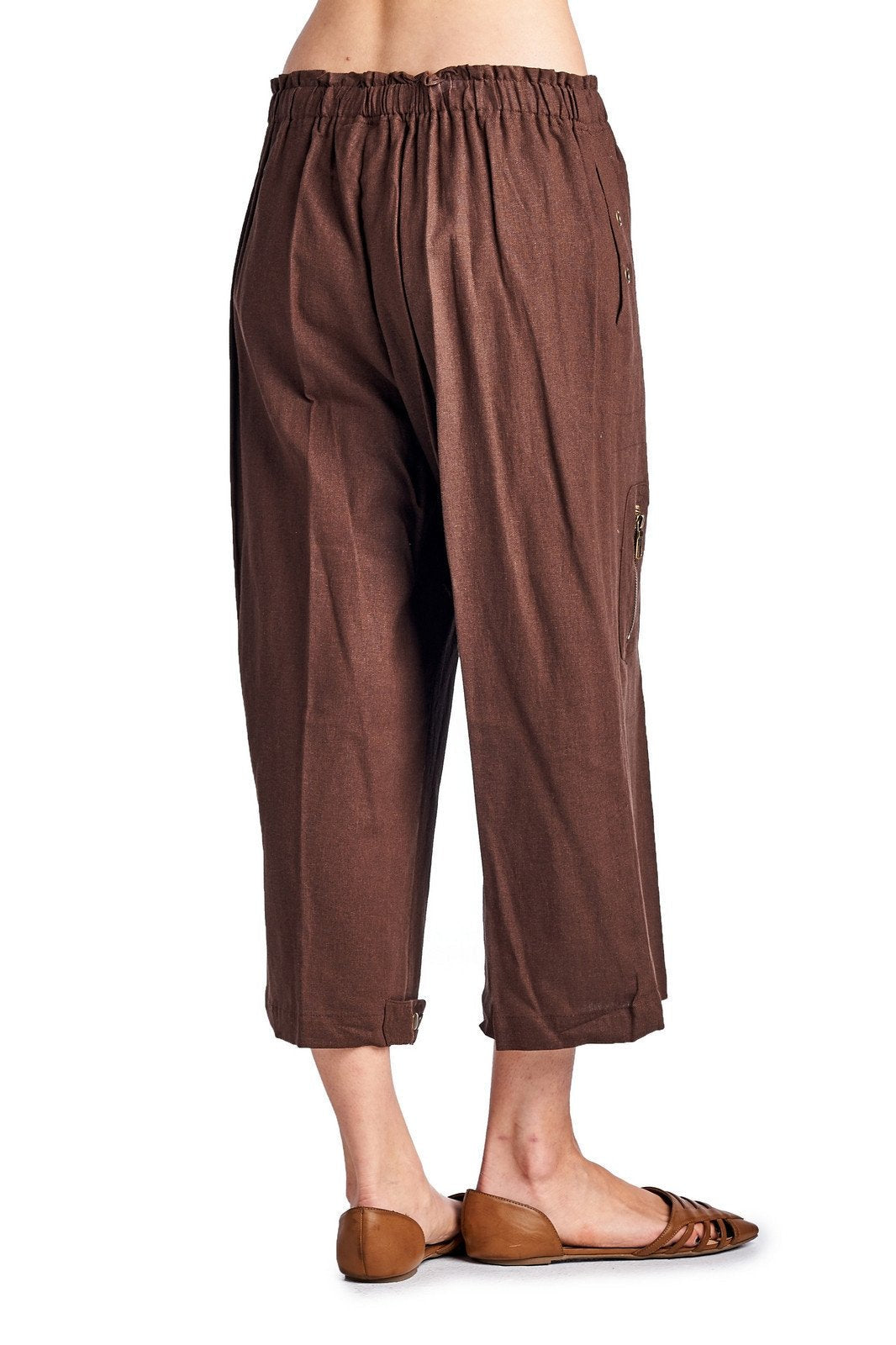 Larry Levine Linen Capris Capris - Tophatter Daily Deals