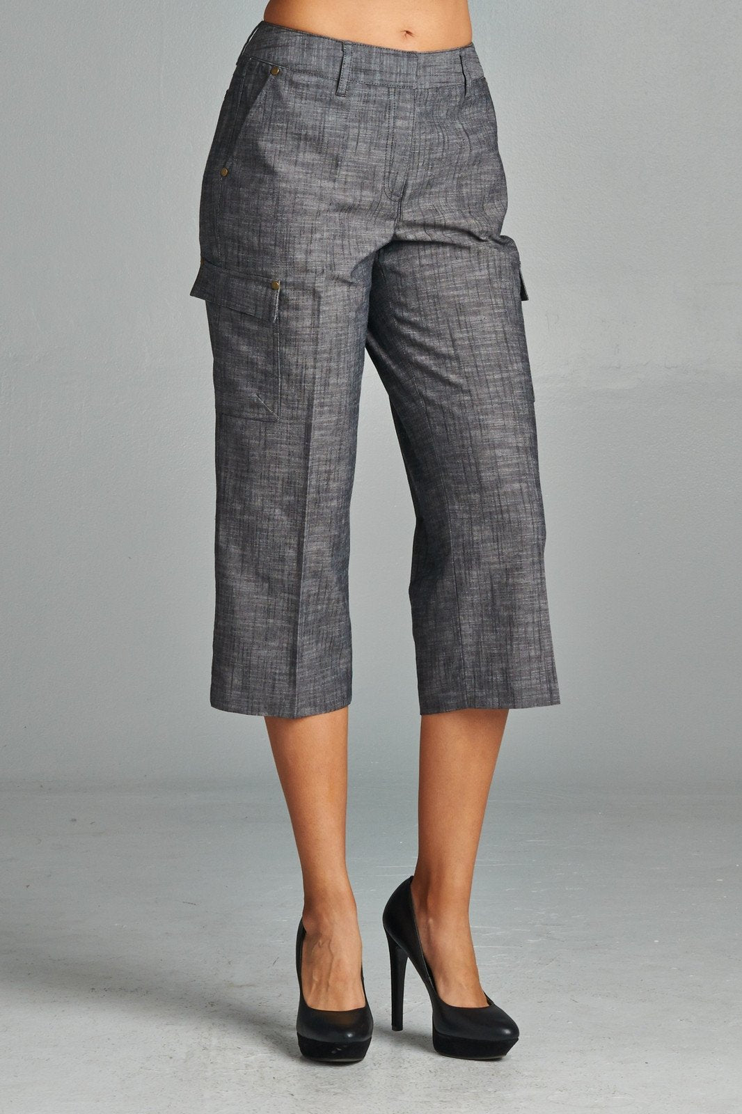 Women's Linen Capris Black 37 Capris - Tophatter Daily Deals